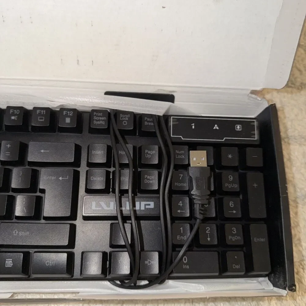 LVLUP Pro Gaming Keyboard with Rainbow LED Backlit Keys - Multimedia Buttons